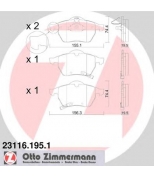ZIMMERMANN - 231161951 - Комплект тормозных колодок, диско