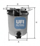 UFI - 2402501 - Фильтр топливный, дизель