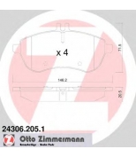 ZIMMERMANN - 243062051 - Комплект тормозных колодок, диско