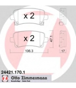 ZIMMERMANN - 244211701 - Колодки торм opel insigna 1.6-2.8 r 08/10->> OPEL