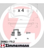 ZIMMERMANN 244831702 Колодки тормозные задние VW: PASSAT 1.4 TSI/1.4 TSI EcoFuel/1.6/1.6 FSI/1.6 TDI/1.8 TSI/1.9 TDI/2.0
