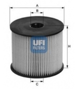 UFI 2600300 Фильтр топливный Ulysse 2.0JTD PSA