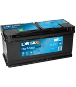 DETA - DK1050 - Аккумуляторная батарея 105ah deta start&stop agm 1