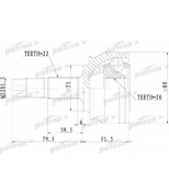 PATRON - PCV1073 - ШРУС наружный 22x51x20 FIAT: BRAVO 1.2 98-, LANCIA Y (840A) 1.2 16V 97-03