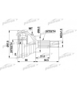 PATRON - PCV1203 - ШРУС наружн к-кт AUDI: 100 86-90, 100 Avant 86-90, 200 79-82, 200 83-91, 200 Avant 83-91