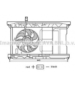 AVA - PE7549 - Вентилятор радиатора двигателя: 307/00- /1.4/1.6/2.0