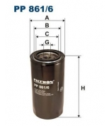 FILTRON - PP8616 - фильтр топливный daf 45lf, 55lf, 65cf; iveco capena, iveco eurocargo