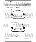 VALEO - 598425 - Комплект тормозных колодок