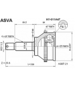 ASVA HY011A47 ШРУС наружный (+ ABS) Sonata V -06 / SantaFe 2WD