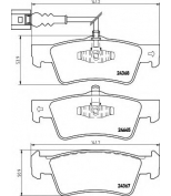 HELLA - 8DB355013841 - Комплект тормозных колодок дисковый тормоз