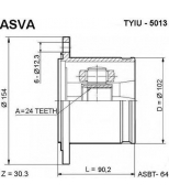 ASVA - TYIU5013 - Шрус внутренний 24x102 (toyota : 4runner surf 13#) asva
