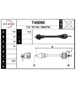 EAI - T49090 - T49090_привод правый! 743mm Renault 21 1.4-1.9/D JB0/1/3 86