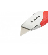 MATRIX 78926 Нож, 18 мм выдвижное трапецивидное лезвие, эргономичная двухкомпонентная рукоятка. MATRIX