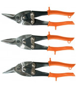 SPARTA 783205 Ножницы по металлу, 250 мм, обрезиненные рукоятки, 3 шт, прямые, левые, правые. SPARTA