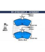 GALFER - B1G10204512 - Колодки торм.пер./дат.