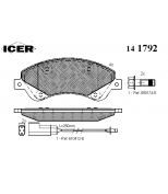 ICER 141792 Колодки тормозные дисковые, комплект 141792