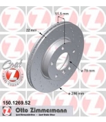 ZIMMERMANN 150126952 Диск тормозной пер. SPORT DISC BMW E36/46 вент