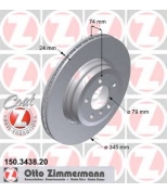 ZIMMERMANN 150343820 Диск тормозной зад. BMW Е65/E66
