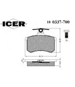 ICER - 180337700 - 180337700944001 Тормозные колодки дисковые