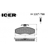 ICER - 181317700 - Комплект тормозных колодок, диско