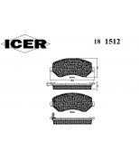 ICER - 181512 - К-кт колодки dodge caravan/grand caravan/jeep cherokee 2.4-3.8 v6/2.5cdi 00- пер