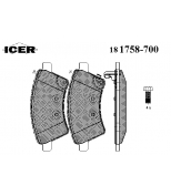 ICER 181758700 Комплект тормозных колодок, диско