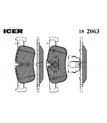 ICER - 182063 - Колодки тормозные дисковые, комплект 182063