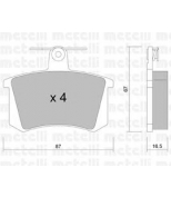 METELLI - 2200480 - Колодки тормозные задние дисковые к-кт AUDI 80/100/A4/A6/FIAT CROMA 87.6x67.5x16.6