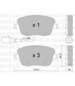 METELLI - 2205471 - Колодки тормозные передние к-кт SEAT/SKODA/VW/AUDI POLO