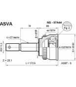 ASVA - NS57A44 - ШРУС НАРУЖНЫЙ 32x56x27 (NISSAN   PRIMERA CAMINO (P11E) 1.6/1.8 /2.0 96-) ASVA