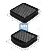 UFI - 5414100 - Фильтр салона компл.из 2 шт. carbon