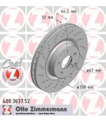 ZIMMERMANN 400363752 Диск торм.пер. MB E (W211) 02>