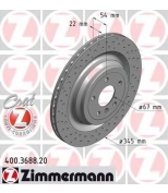 ZIMMERMANN 400368820 Диск тормозной задний GL-CLASS (166) 2011-