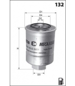 MECAFILTER - ELG5288 - Фильтр топливный Mitsubishi 2.5TD/3.2TD 99  Mecafilter ELG5