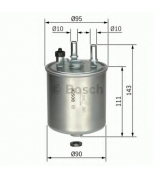 BOSCH - F026402081 - Фильтр топливный RENAULT KANGOO 08-  KANGOO BE 09-