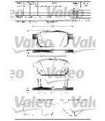 VALEO - 601285 - Тормозные колодки задние