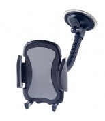 СКЛАД 10 28419 Автомобильный держатель для смартфона Perfeo-517 черный/серый (на стекло,гиб. штанга, до 6,5&quot;) (100)