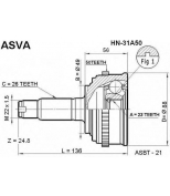 ASVA - HN31A50 - ШРУС НАРУЖНЫЙ 23x49x26 (HONDA : CIVIC SHUTTLE  -19