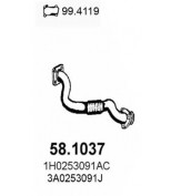 ASSO - 581037 - Передняя труба глушителя Volkswagen...