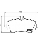 HELLA - 8DB355018281 - колодки тормозные дисковые