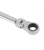 MATRIX 14865 Ключ комбинированный трещоточный, 13 мм, CrV, шарнирный, зеркальный хром. MATRIX PROFESSIONAL