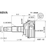ASVA TY25A48 ШРУС CAMRY/CARINA (301015/300368)
