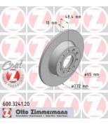 ZIMMERMANN 600324120 Торм. диск зад.[272x10] 5 отв[min 2] Coat Z