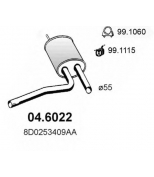 ASSO - 046022 - Средний резонатор глушителя Audi A4...