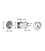 AVA - AIAK177 - Компрессор кондиц. Audi A4 1,6/1,8/1,8T/1,9TDI Ch.