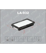 LYNX - LA932 - Фильтр воздушный FIAT Sedici 1.6 06 , SUZUKI SX4 1.5-1.6 06