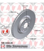 ZIMMERMANN 100333220 Диск тормозной пер. AD A4 3.2 quattro