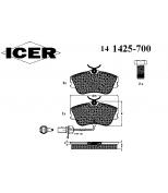 ICER 141425700 Комплект тормозных колодок, диско