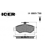 ICER - 180809700 - Комплект тормозных колодок, диско