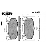 ICER - 180929 - 180929000944001 Тормозные колодки дисковые